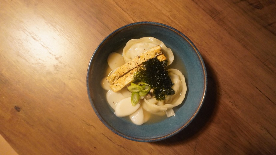 Vegan Rice Cake and Dumpling Soup