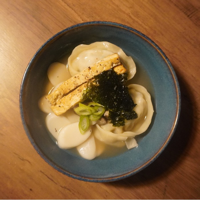 Vegan Rice Cake and Dumpling Soup