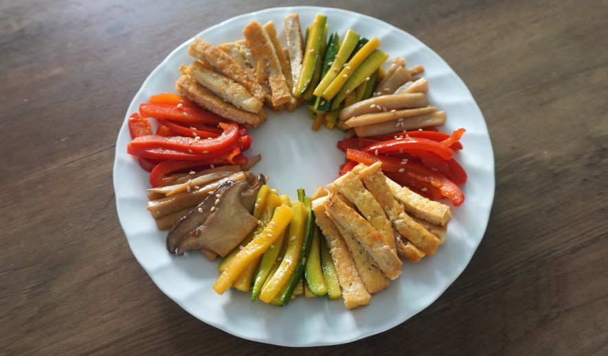 Tofu Japchae: Tofu and Vegetable Stir-fry