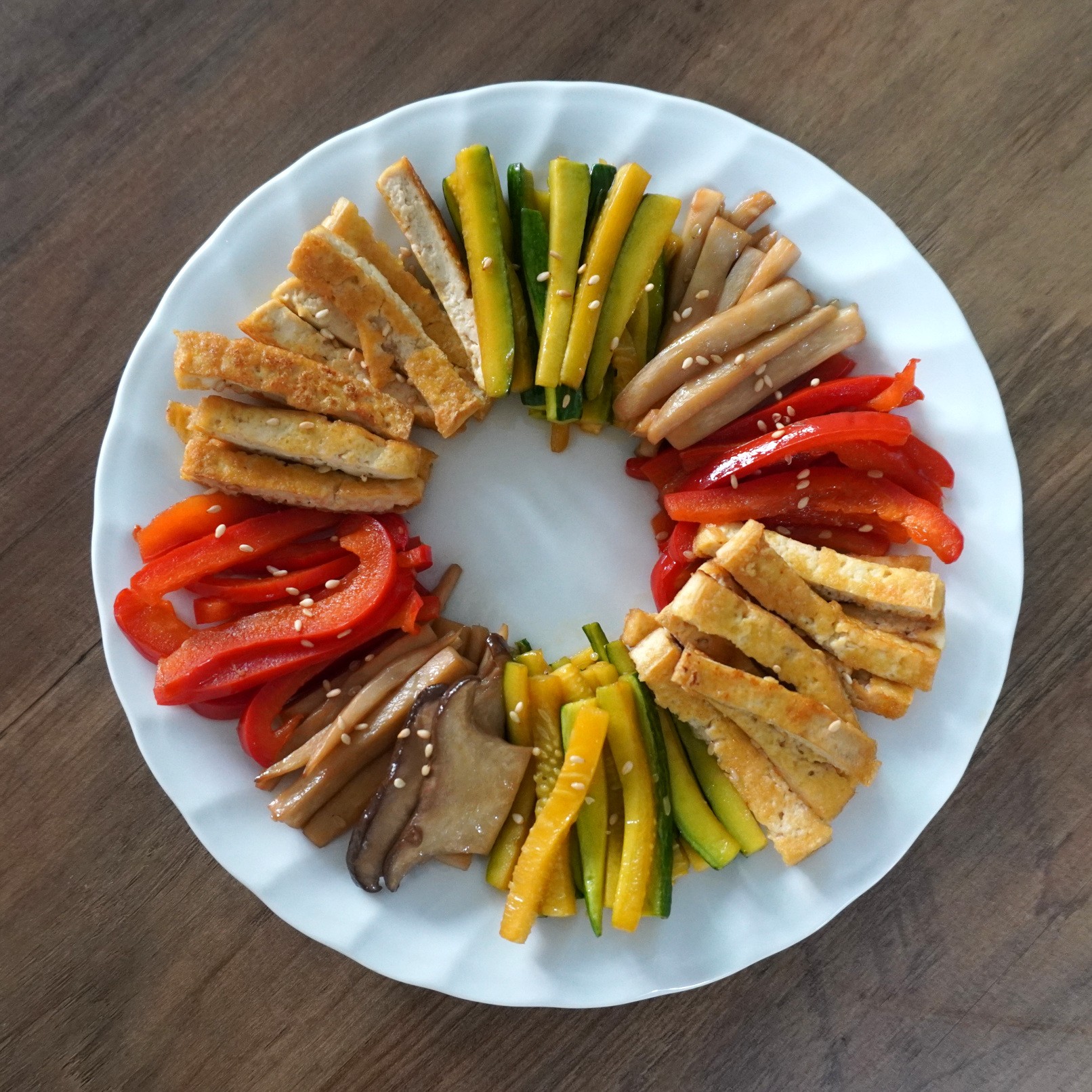 Tofu Japchae: Tofu and Vegetable Stir-fry