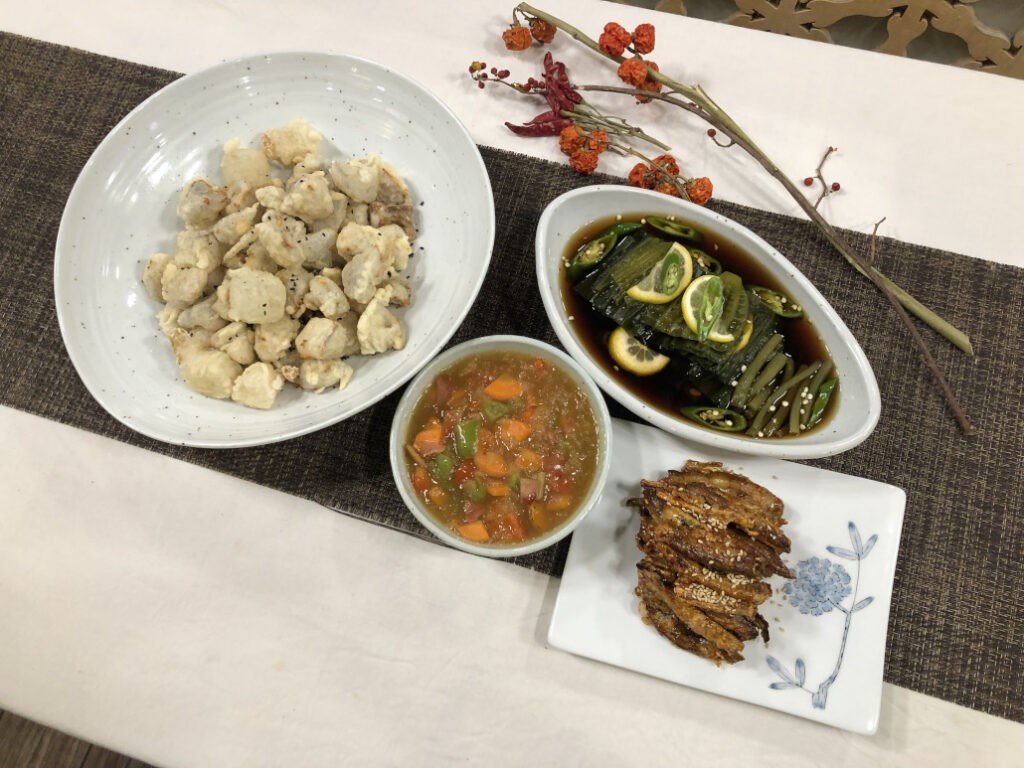 What we have cooked in the Korean temple food cooking class